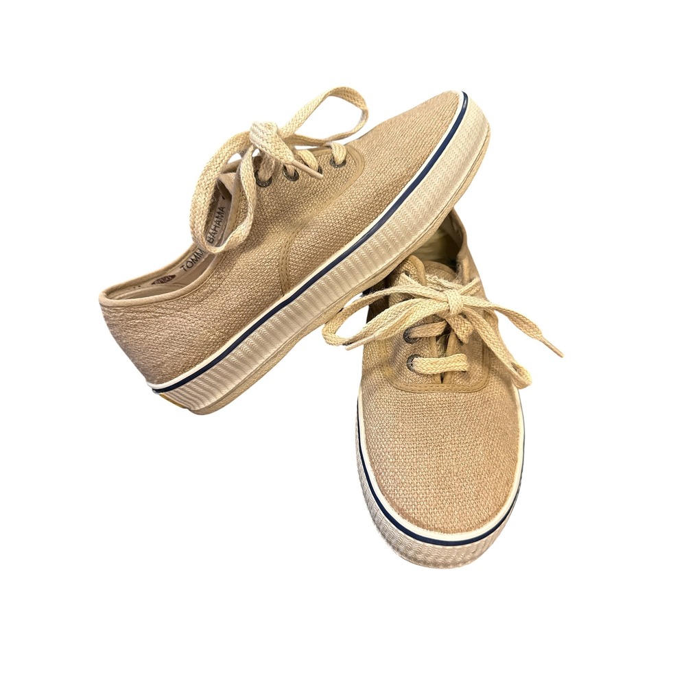 Tommy Bahama Wave Runner Sneakers Womens 8 Khaki Platform Lace Up TB-535